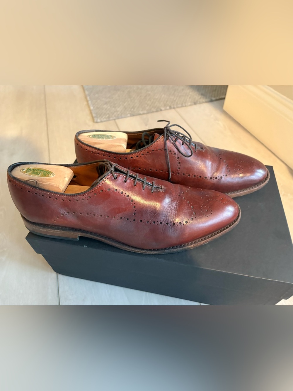Allen Edmonds Burgundy Leather Oxford Brogues